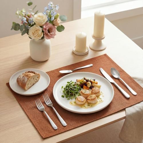 Artoid Mode Orange Placemats Set of 4, 12x18 Inch Fall Thanksgiving Washable - Image 6