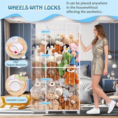 Stuffed Animal Storage, Metal Tube Extra Large Toy Storage Organizer - Image 6