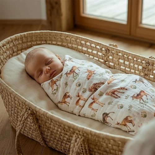 GLLQUEN BABY Muslin Swaddle Blankets 4Pk Receiving Blanket Large 35" x 40" - Image 7
