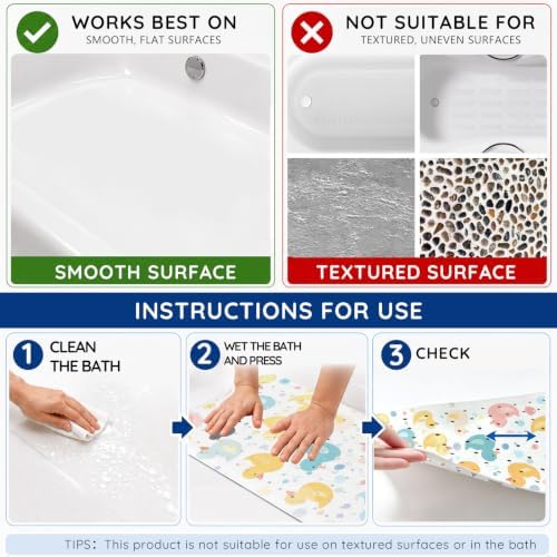 LNOND Bath Mat for Tub for Kids, Toddler Bathtub mat Non Slip, Colourful - Image 7