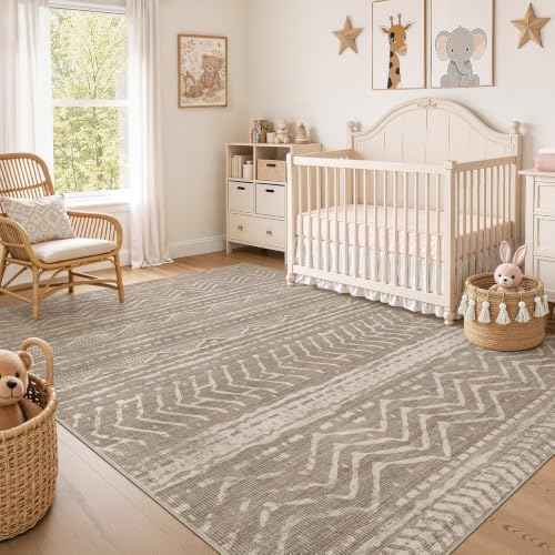 Nakagishi Boho 10x12 Area Rug Living Room Rugs Machine Washable Dark Brown - Image 7