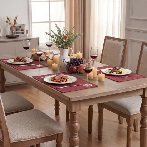 Artoid Mode Dark Red Placemats Set of 4, 12x18 Inch Christmas Valentine's Day - Image 6