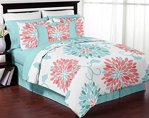 Sweet Jojo Designs Turquoise and Coral Emma Collection Window Valance - Image 5
