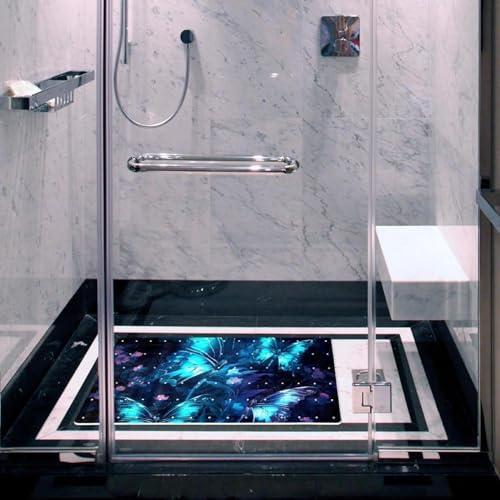 Shower Mat Non Slip 26.8 x 15.1 Inches, Butterfly Bathtub Mat Shower Stall Mats - Image 6