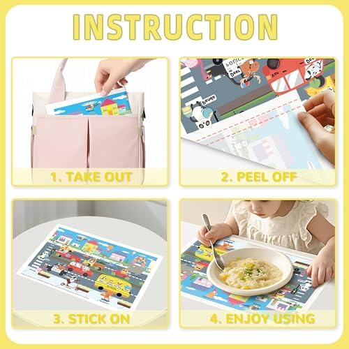 Disposable Placemats for Baby Toddlers, Sticky Plastic Kids Placemats for - Image 7