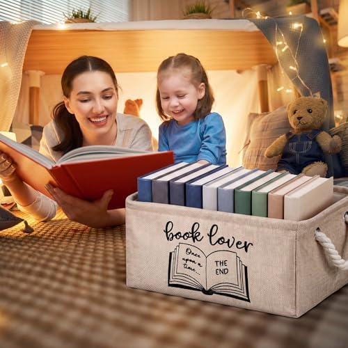 Marsui Book Lover Gifts Book Storage Basket, Reading Corner Organizer Supplies - Image 6