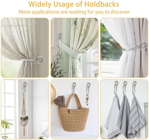 USFOOK Antique Silver Curtain Holdbacks, Drapery Tiebacks, 2 Pack/1 Pair - Image 6