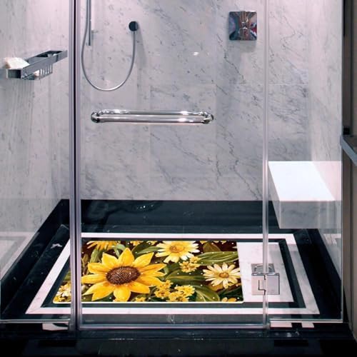 Bathtub Mat Non Slip 26.8x15.1 Inch, Sunflowers Shower Mat - Image 6