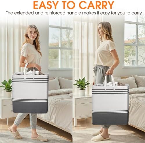4 Pack Large Laundry Baskets, Laundry Hampers, Freestanding Waterproof - Image 6