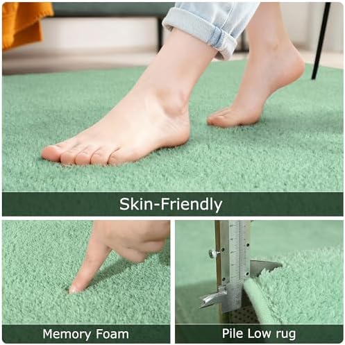 Keeko 4x6 Area Rugs for Living Room, Soft Washable Memory Foam Bedroom Rug - Image 6