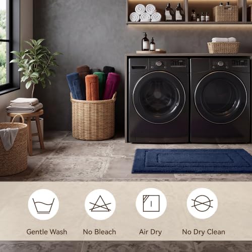 GRANNY SAYS Blue Bathroom Runner Rug 59" x 24", Soft Microfiber Bath Mat - Image 6
