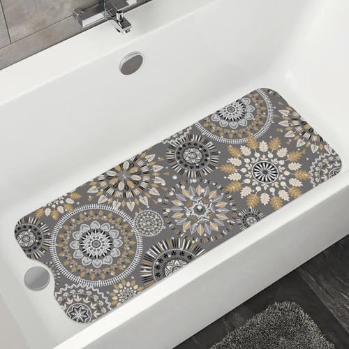 Non Slip Bathtub Mat, Extra Long Bohemian Bath Mat - Image 7