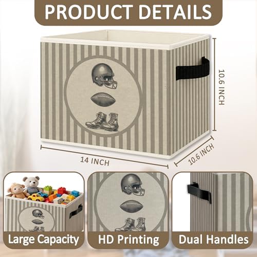 Vintage Football Boy Nursery Foldable Storage Bins Box - Image 6