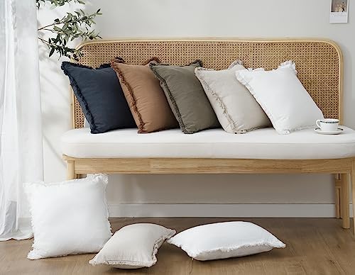 Foindtower Decorative Linen Fringe Throw Pillow Covers Cozy Boho Farmhouse - Image 7