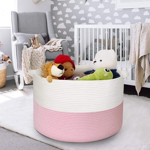 MEGASKET 115L Pink Basket for Organizing, 23.6βx15.7" XXXL Blanket Storage for - Image 6
