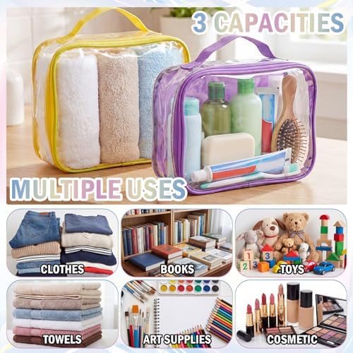 6 Pcs Clear Packing Cubes for Travel Luggage Organizer Bag Macron Color - Image 6
