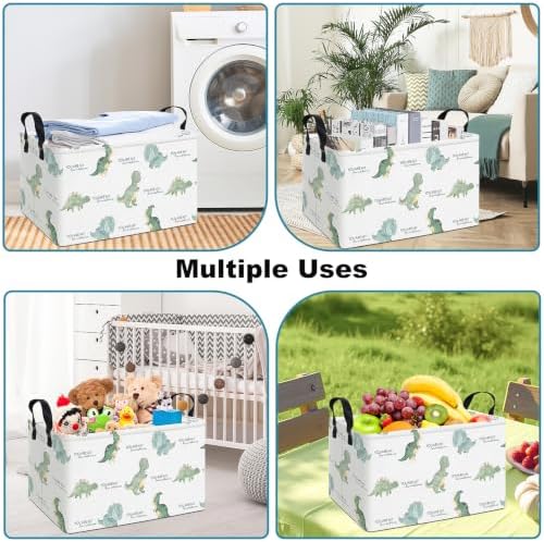 Rectangular Dragon Fabric Storage Basket - Image 7