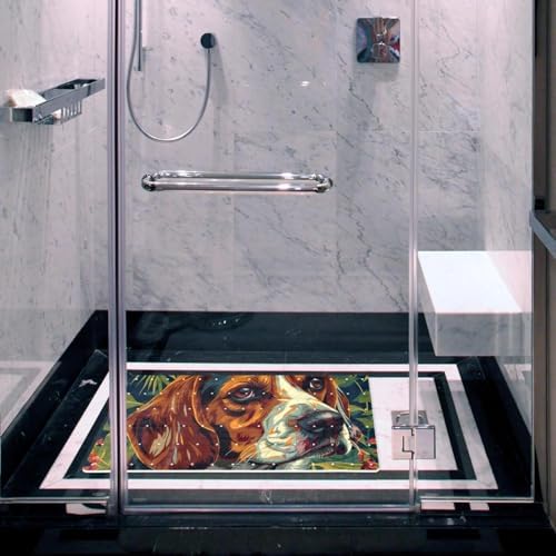 Bathtub Mat Non Slip 26.8x15.1 Inch, Beagle Dog Leaves Shower Mat - Image 6