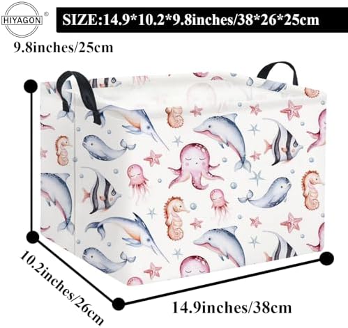 Rectangular Ocean Basket for Kids Baby Basket for Boys and Girls Cute Storage - Image 6