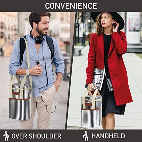 opux Insulated Wine Cooler Bag, Leakproof 4 Bottle Tote Carrier - Image 6