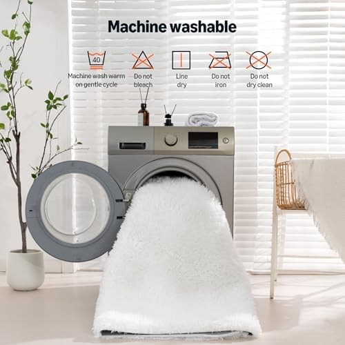 Amazon Basics Fluffy Washable Area Rug, Bedside Shaggy Carpet - Image 6