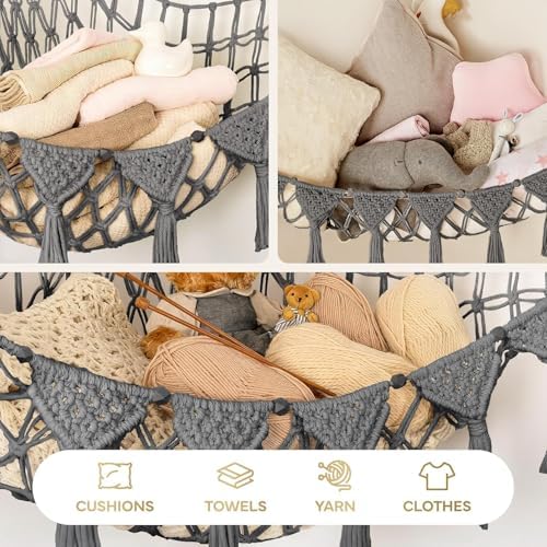 TIDYTEDS XL Stuffed Animal Hammock – Handcrafted Corner Net, 4mm Double Macrame - Image 6