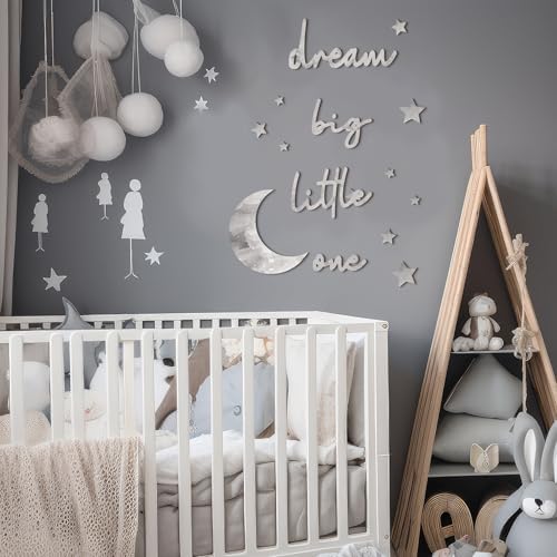 Briwooody 15 Pcs Dream Big Little One Moon Stars Nursery Decor - Image 6