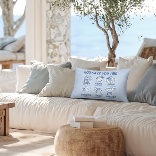 Blue Coastal Beach Christian 12x20 Pillow Cover, Preppy Beach Room Decor - Image 7