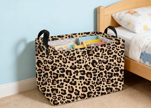 Essme Rectangular Leopard Print Baskets, Cute Basket - Image 6