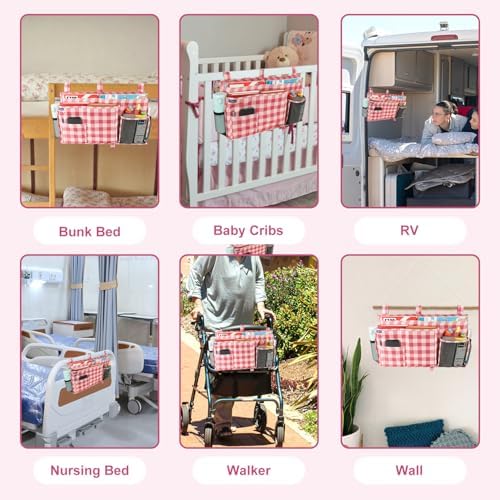 Surblue Bedside Caddy Hanging Bed Organizer Storage Bag Pocket - Image 6