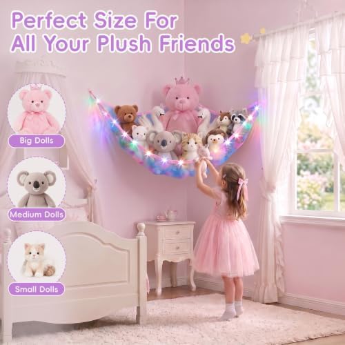Stuffed Animals Hammock with Remote Control Toy Net Room Decor Storage - Image 6