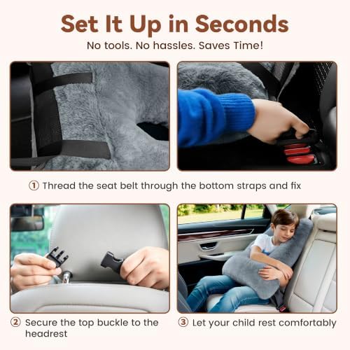 Kids Car Seat Travel Pillow, Toddler Neck Pillow - Image 7