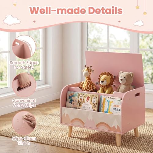 GLACER Kids Toy Box, Wooden Toy Chest - Image 7