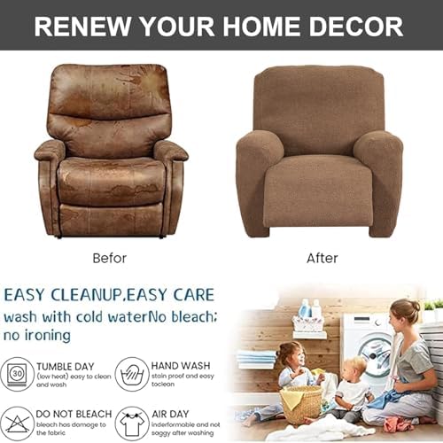 Recliner Chair Covers 4-Pieces Recliner Slipcovers Lazy Boy Chair Covers - Image 7