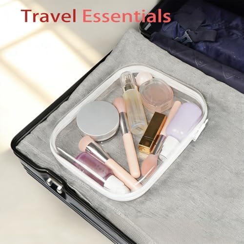 3Size Clear Hard Shell Zipper Case, Travel Makeup Toiletry Bags Home Storage - Image 7