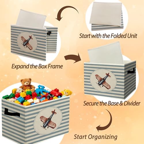 Rustic Airplane Storage Bins Boxes - Image 6