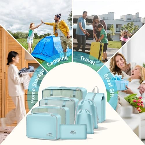 8 Set Packing Cubes for Travel Suitcase Organizer Bags Luggage Packing Cubes - Image 7