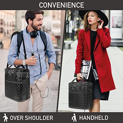 opux Insulated Wine Cooler Bag Leakproof 6 Bottle Tote Carrier, Back Square - Image 6
