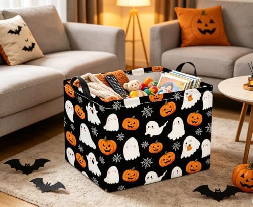 Rectangular Halloween Basket for Boys and Girls Kids Trick or Treat Pumpkin - Image 6