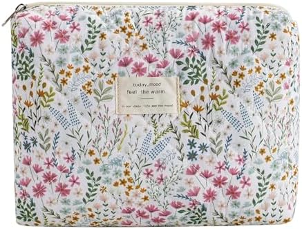 uekeboag Quilted Cotton Makeup Bag 2Pcs Coquette Cosmetic Bag, Large Soft - Image 6