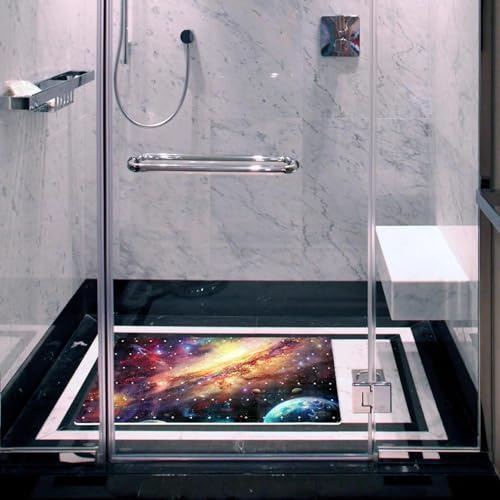 Bathtub Mat Non Slip 26.8x15.1In, Universe Galaxy Bath Mat - Image 6