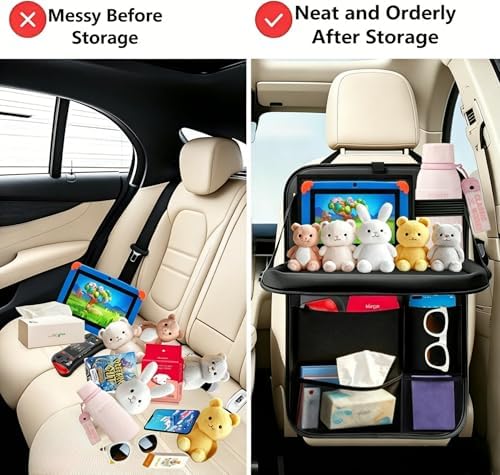 TCJJ Car Seat Organiser Backseat Kick Mats Oxford Back Seat Protector - Image 7