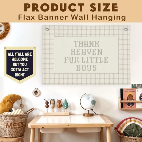 Lacama Thank Heaven for Little Boys Linen Banner - Image 7