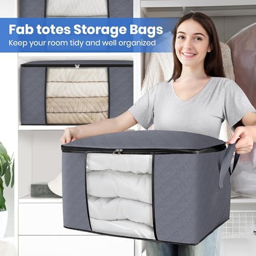Fab totes 3 Pack Storage Bags for Clothes Blanket Storage Bins - Image 5