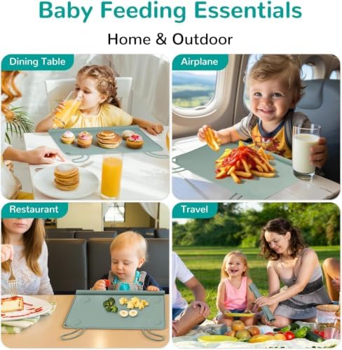 Silicone Placemat for Toddler Eating: Wipe Clean & Roll Up in The Diaper Bag - Image 7