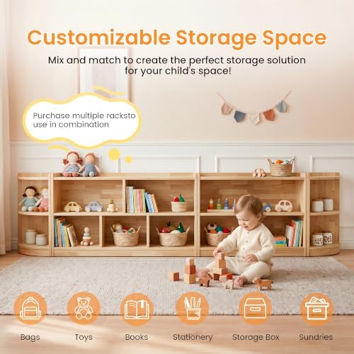 Sosola Large Kids Toy Storage & Cube Storage Organizer, 3 Compartment Solid - Image 7