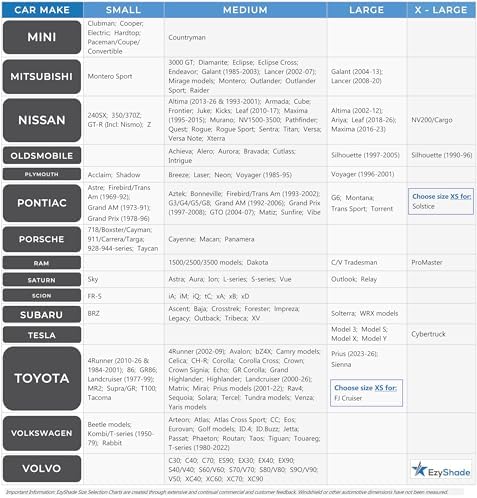 EzyShade Car Windshield Sun Shade. See Vehicle Size-Chart. Medium Size - Image 6