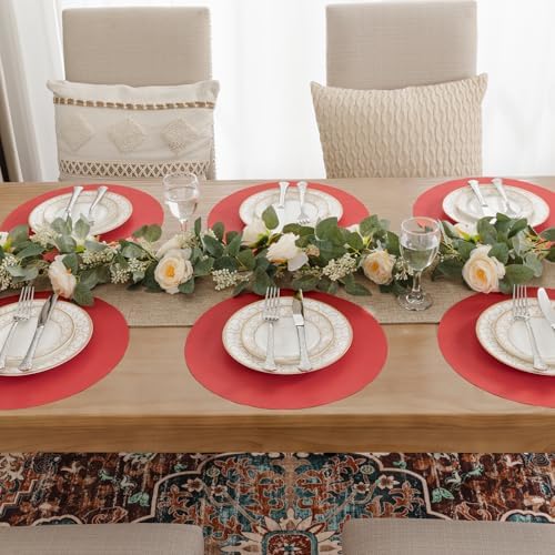 SHACOS 100 pcs Christmas Disposable Round Paper Placemats 13 inch Colored Paper - Image 7