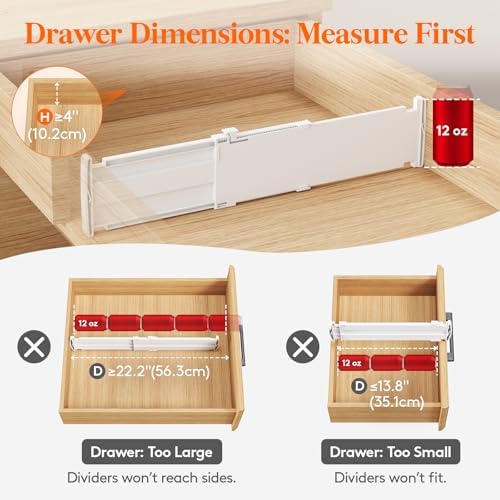 Lifewit 9 Pack 4" High Drawer Dividers, Adjustable Drawer Organizer Clothes - Image 6