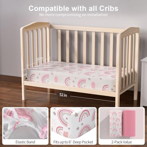 Baby Crib Sheets 2 Pack for Boys and Girls Fit for Standard Crib Toddler - Image 7